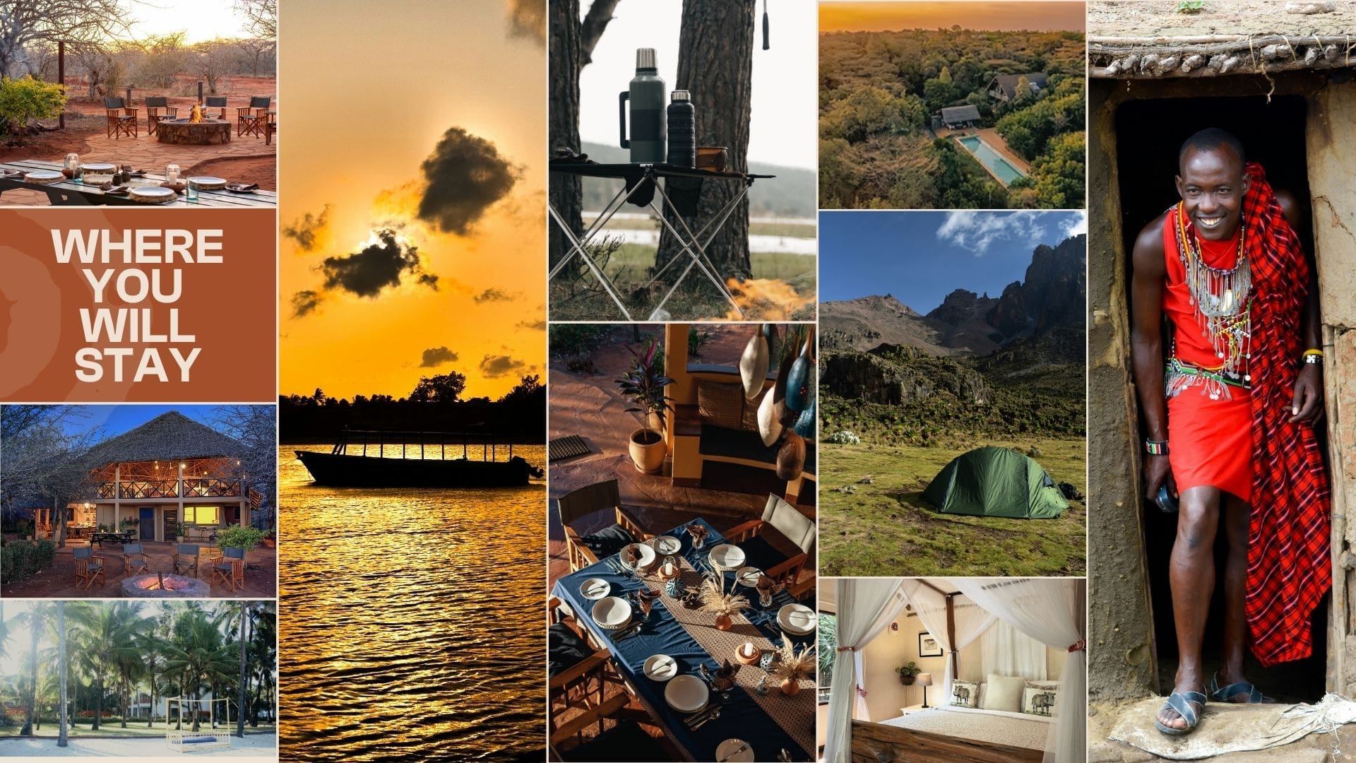 http://Een%20collage%20met%20safarilodges,%20tenten,%20een%20Maasai-man%20in%20traditionele%20kledij,%20buiten%20eten,%20een%20zonsondergang%20over%20het%20water,%20een%20zwembad%20en%20schilderachtig%20uitzicht%20op%20de%20wildernis%20met%20de%20tekst%20WHERE%20YOU%20WILL%20STAY%20in%20vette%20witte%20letters.