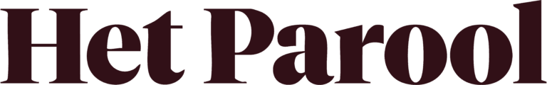 Het logo van Het Parool in een vet, donker schreeflettertype op een lichte achtergrond.